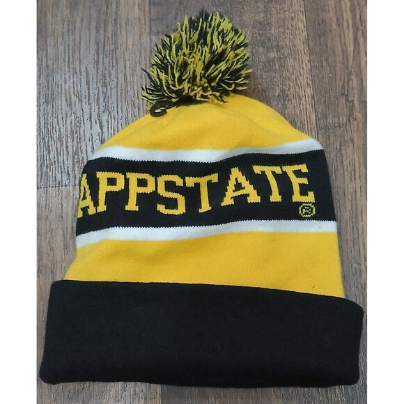 W Republic Other - APP STATE College Classic Colorblock Pom Beanie Black Gold One Size NWOT